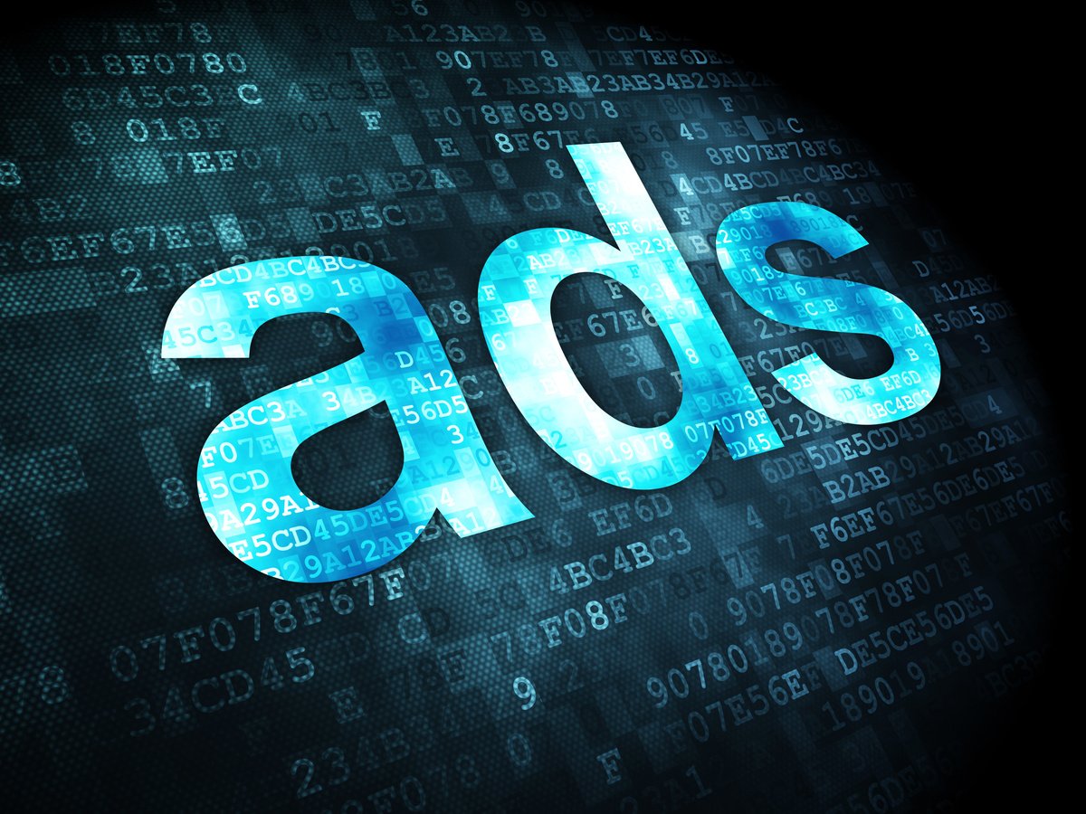 Advertising concept: Ads on digital background